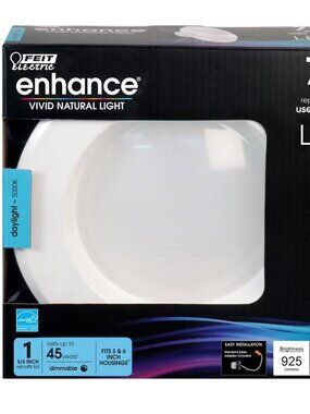 Feit Electric 5/6” LED Retrofit Downlight – Dimmable Baffle Trim